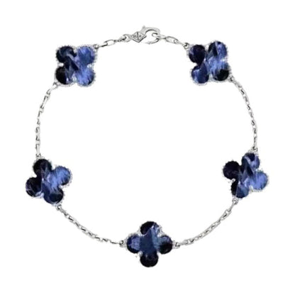 [Kincade Jewelrys]CLOVER 5 MOTIF PIETERSITE SILVER BRACELET