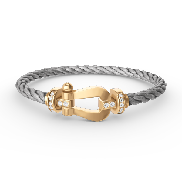 [Kincade Jewelrys] BRACELET FORCE LARGE FER À CHEVAL DEMI-DIAMANT OR