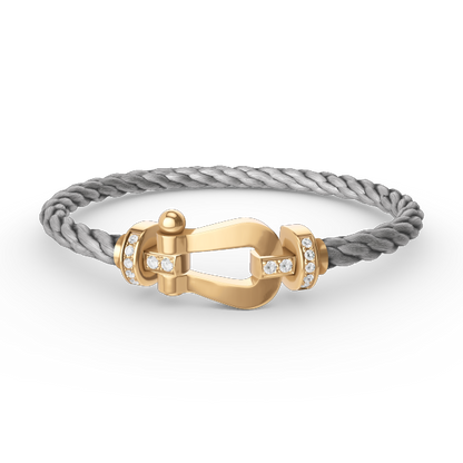 [Kincade Jewelrys] BRACELET FORCE LARGE FER À CHEVAL DEMI-DIAMANT OR