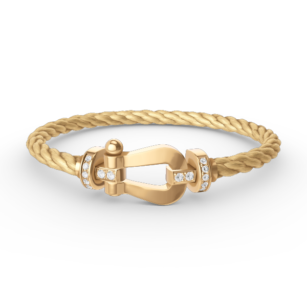 [Kincade Jewelrys] BRACELET FORCE LARGE FER À CHEVAL DEMI-DIAMANT OR