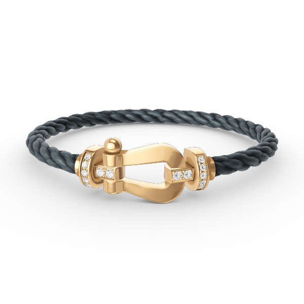 [Kincade Jewelrys] BRACELET FORCE LARGE FER À CHEVAL DEMI-DIAMANT OR