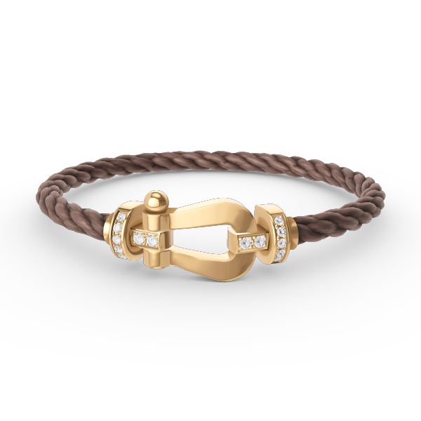 [Kincade Jewelrys] BRACELET FORCE LARGE FER À CHEVAL DEMI-DIAMANT OR