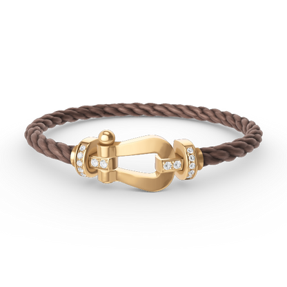 [Kincade Jewelrys] BRACELET FORCE LARGE FER À CHEVAL DEMI-DIAMANT OR