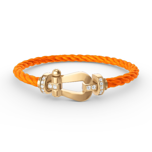 [Kincade Jewelrys] BRACELET FORCE LARGE FER À CHEVAL DEMI-DIAMANT OR