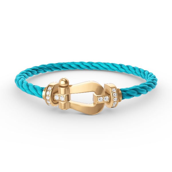 [Kincade Jewelrys] BRACELET FORCE LARGE FER À CHEVAL DEMI-DIAMANT OR