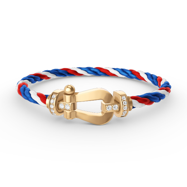 [Kincade Jewelrys] BRACELET FORCE LARGE FER À CHEVAL DEMI-DIAMANT OR