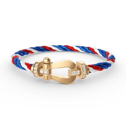 [Kincade Jewelrys] BRACELET FORCE LARGE FER À CHEVAL DEMI-DIAMANT OR