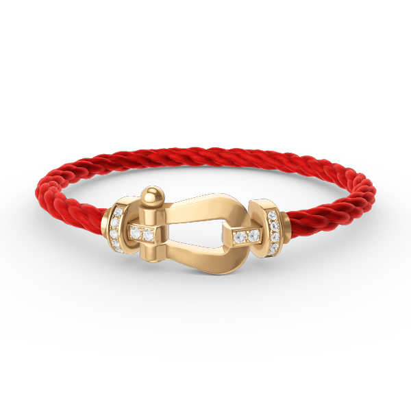 [Kincade Jewelrys] BRACELET FORCE LARGE FER À CHEVAL DEMI-DIAMANT OR
