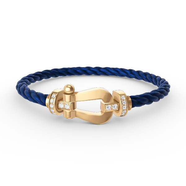 [Kincade Jewelrys] BRACELET FORCE LARGE FER À CHEVAL DEMI-DIAMANT OR