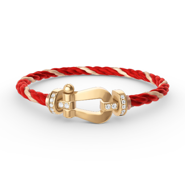 [Kincade Jewelrys] BRACELET FORCE LARGE FER À CHEVAL DEMI-DIAMANT OR
