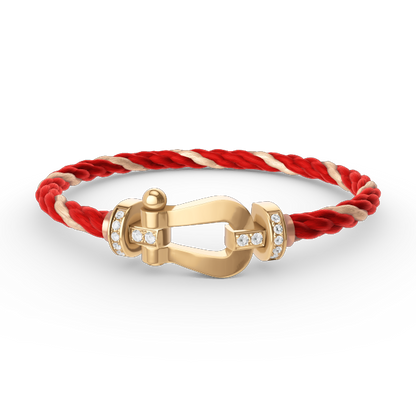 [Kincade Jewelrys] BRACELET FORCE LARGE FER À CHEVAL DEMI-DIAMANT OR