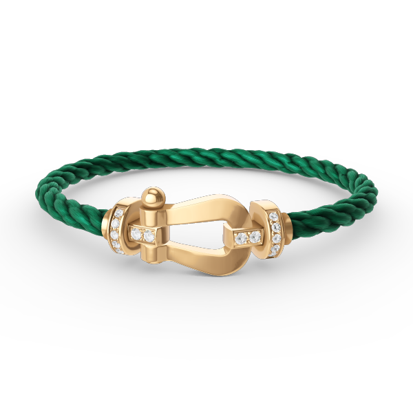 [Kincade Jewelrys] BRACELET FORCE LARGE FER À CHEVAL DEMI-DIAMANT OR