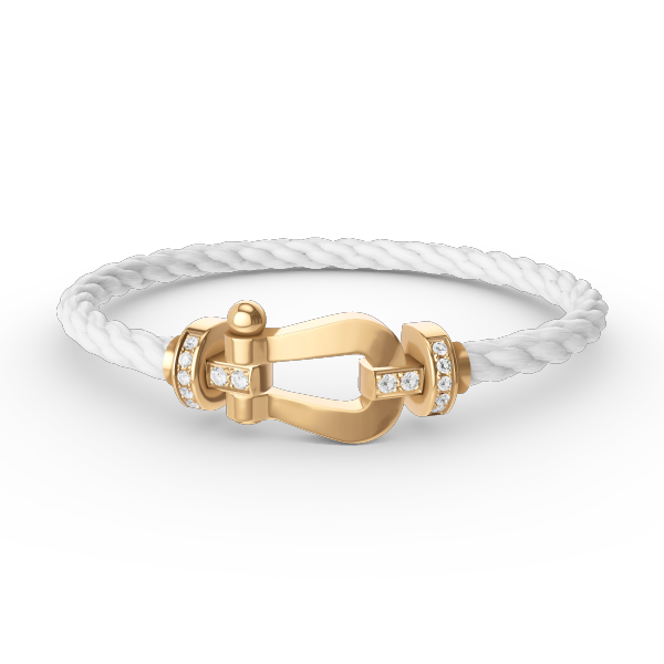 [Kincade Jewelrys] BRACELET FORCE LARGE FER À CHEVAL DEMI-DIAMANT OR