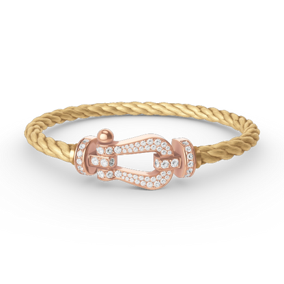 [Kincade Jewelrys] BRACELET FORCE GRAND FER À CHEVAL EN OR ROSE