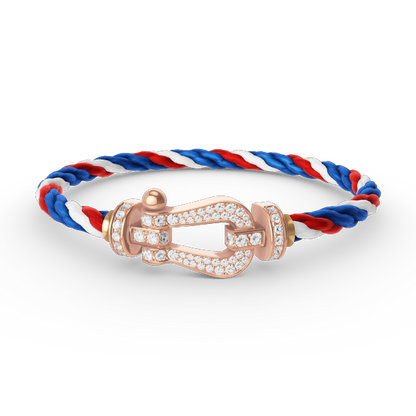 [Kincade Jewelrys]FORCE LARGE HORSESHOE FULL DIAMOND BRACELET ROSE GOLD
