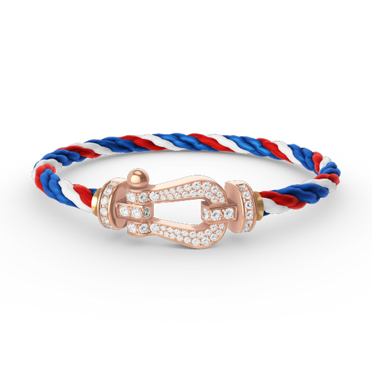 [Kincade Jewelrys] PULSERA FORCE DE HERRADURA GRANDE CON DIAMANTES EN ORO ROSA