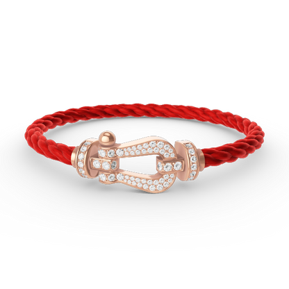 [Kincade Jewelrys]FORCE LARGE HORSESHOE FULL DIAMOND BRACELET ROSE GOLD