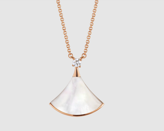 [Kincade Jewelrys] COLLIER DREAM NACRE BLANCHE OR ROSE 1 DIAMANT
