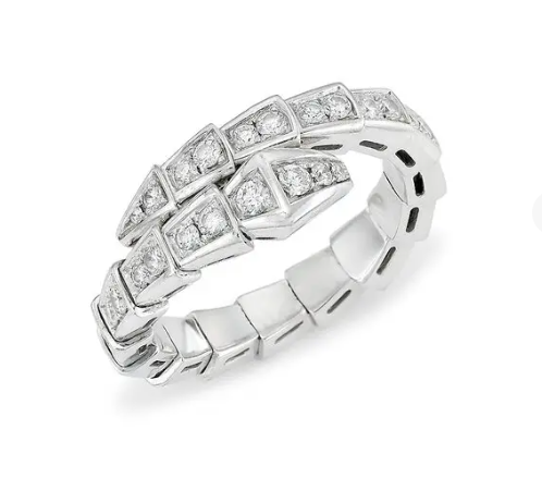 [Kincade Jewelrys] BAGUE SERPENTI ARGENT PAVÉ DIAMANTS 4MM