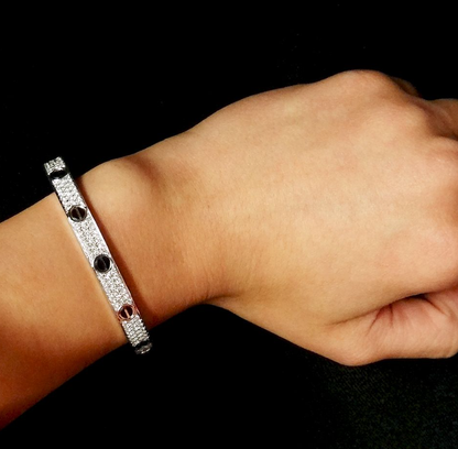 [Kincade Jewelrys] Bracelet Love 6,1 mm en céramique pavée de diamants 