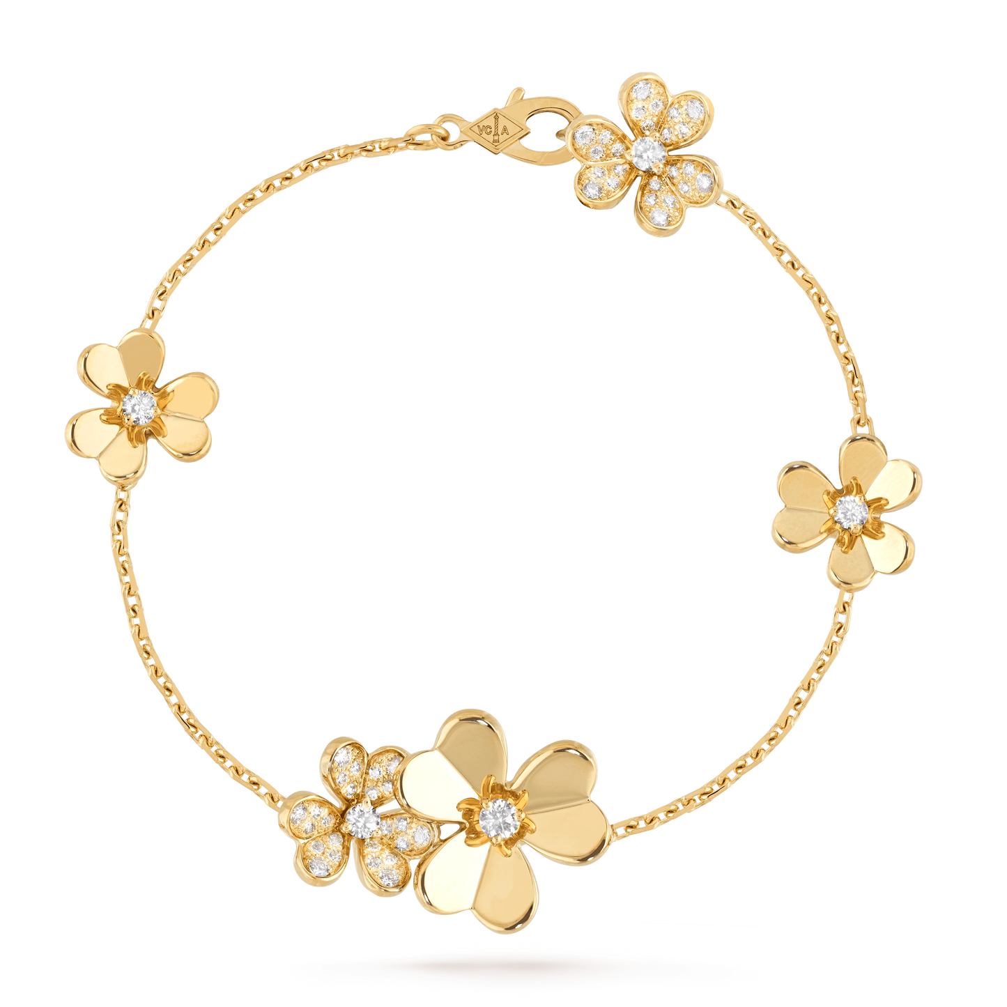 [Bijoux Kincade]BRACELET FRIVOLE OR 5 FLEURS