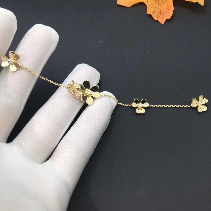 [Bijoux Kincade]BRACELET FRIVOLE OR 5 FLEURS