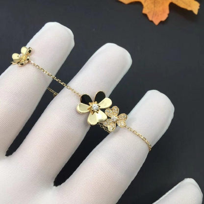 [Bijoux Kincade]BRACELET FRIVOLE OR 5 FLEURS