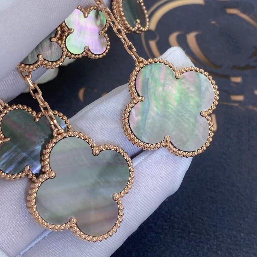 [Kincade Jewelrys]CLOVER EARRINGS DARK MOP 4 MOTIFS ROSE GOLD
