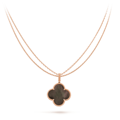 [Kincade Jewelrys]CLOVER 25MM GOLD DARK MOP BIG CLOVER NECKLACE
