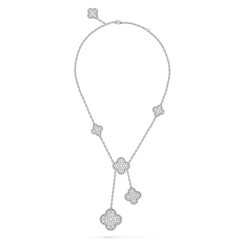 [Kincade Jewelrys] COLLIER TRÈFLE 5 MOTIFS ARGENT DIAMANTS