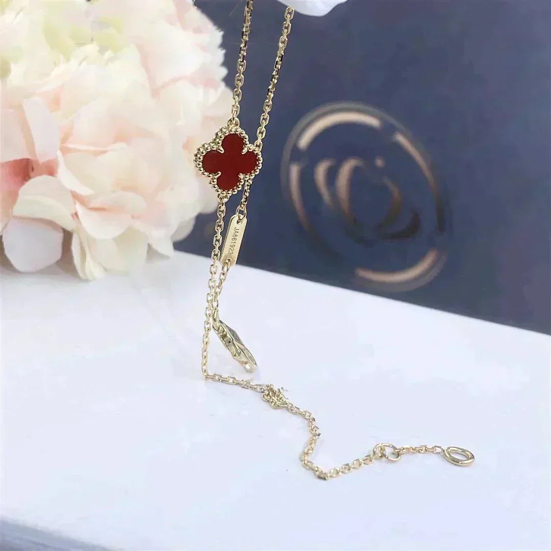 [Kincade Jewelrys]CLOVER  CARNELIAN SINGLE FLOWER BRACELET