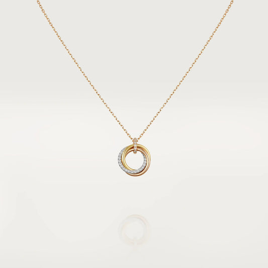 [Kincade Jewelrys] COLLIER TRINITY ARGENT OR OR ROSE DIAMANTS 
