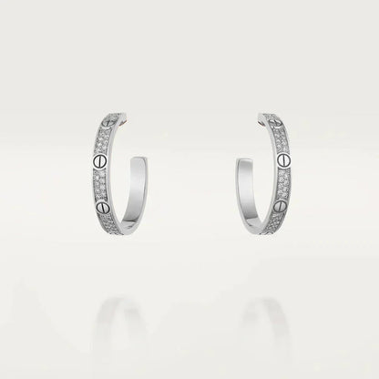 [Kincade Jewelrys]Boucles d'oreilles créoles Love Diamond en argent