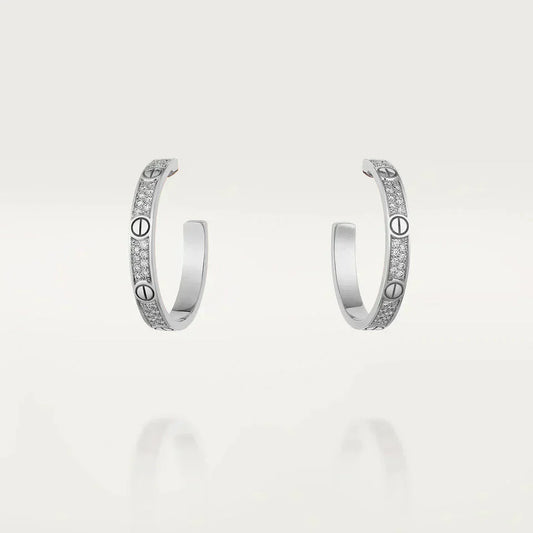 [Kincade Jewelrys]Boucles d'oreilles créoles Love Diamond en argent