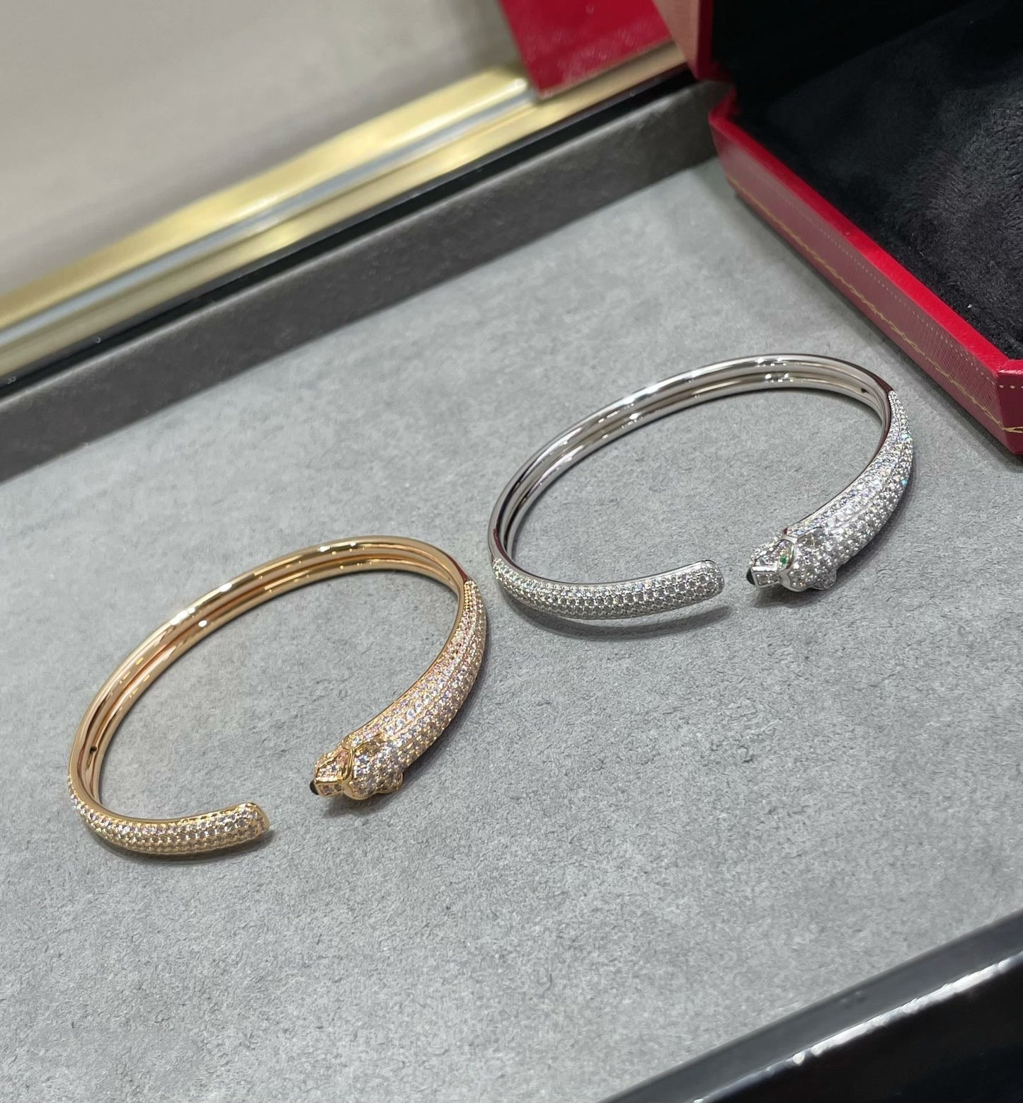 [Kincade Jewelrys]PANTHERE FULL DIAMOND OPEN BRACELET