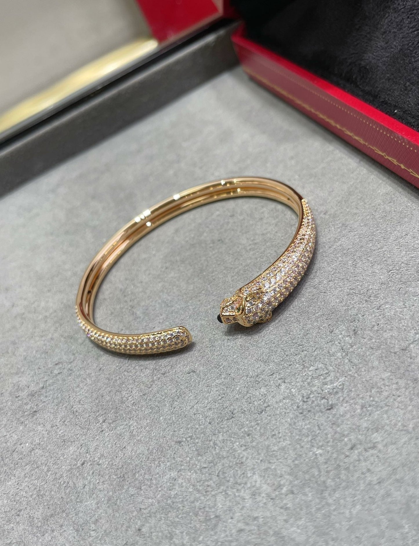[Kincade Jewelrys]PANTHERE FULL DIAMOND OPEN BRACELET