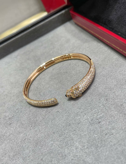 [Kincade Jewelrys]PANTHERE FULL DIAMOND OPEN BRACELET