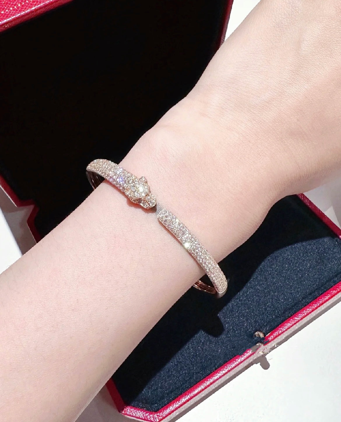 [Kincade Jewelrys]PANTHERE FULL DIAMOND OPEN BRACELET