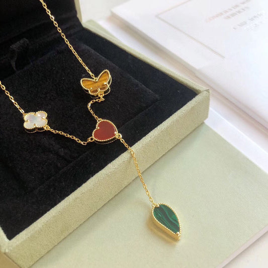 [Kincade Jewelrys] COLLIER LUCKY SPRING 4 MOTIFS EN OR ROSE