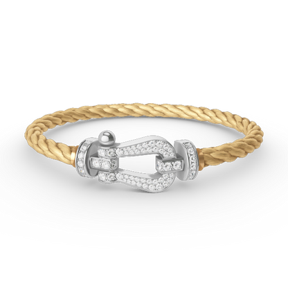 [Kincade Jewelrys]FORCE LARGE HORSESHOE FULL DIAMOND BRACELET SILVER