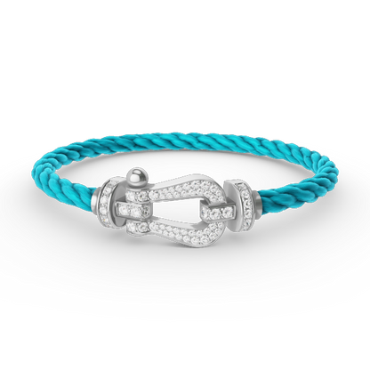 [Kincade Jewelrys]FORCE LARGE HORSESHOE FULL DIAMOND BRACELET SILVER