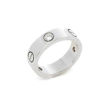 [Kincade Jewelrys]LOVE RING 5.5MM 3 DIAMONDS SILVER