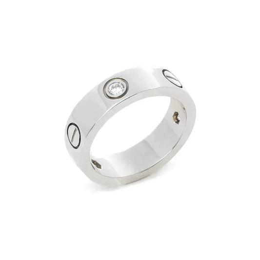 [Kincade Jewelrys] BAGUE D'AMOUR 5,5 MM 3 DIAMANTS ARGENT