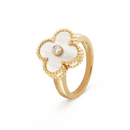 [Kincade Jewelrys]CLOVER PINK MOP RING GOLD DIAMOND