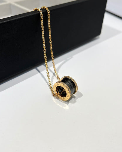 [Kincade Jewelrys] Collier en or rose et diamants en céramique noire ZERO 1