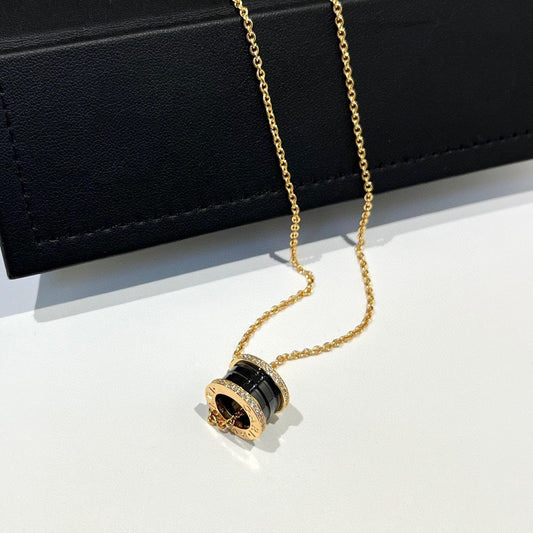 [Kincade Jewelrys] Collier en or rose et diamants en céramique noire ZERO 1