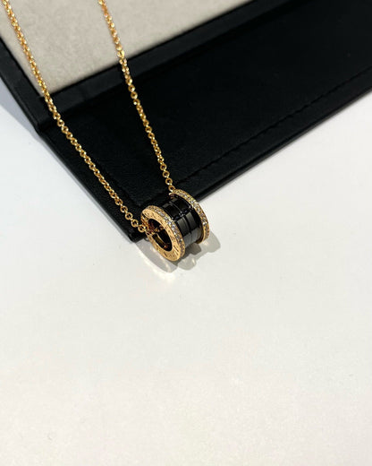 [Kincade Jewelrys] Collier en or rose et diamants en céramique noire ZERO 1