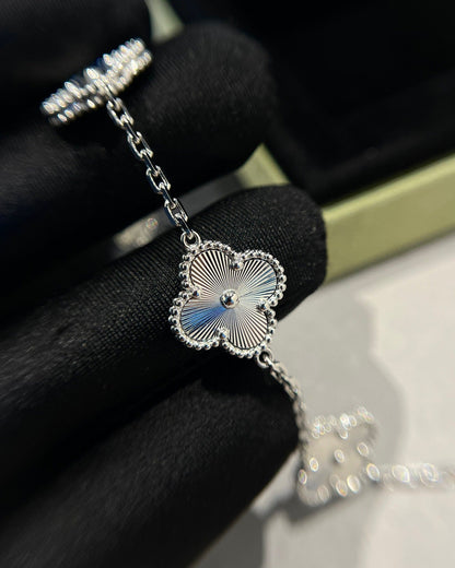 [Kincade Jewelrys] BRACELET TRÈFLE ARGENT 5 MOTIFS 