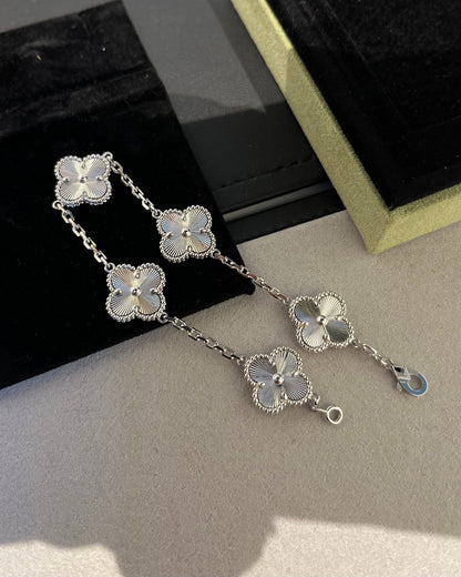 [Kincade Jewelrys] BRACELET TRÈFLE ARGENT 5 MOTIFS 