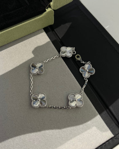 [Kincade Jewelrys] BRACELET TRÈFLE ARGENT 5 MOTIFS 